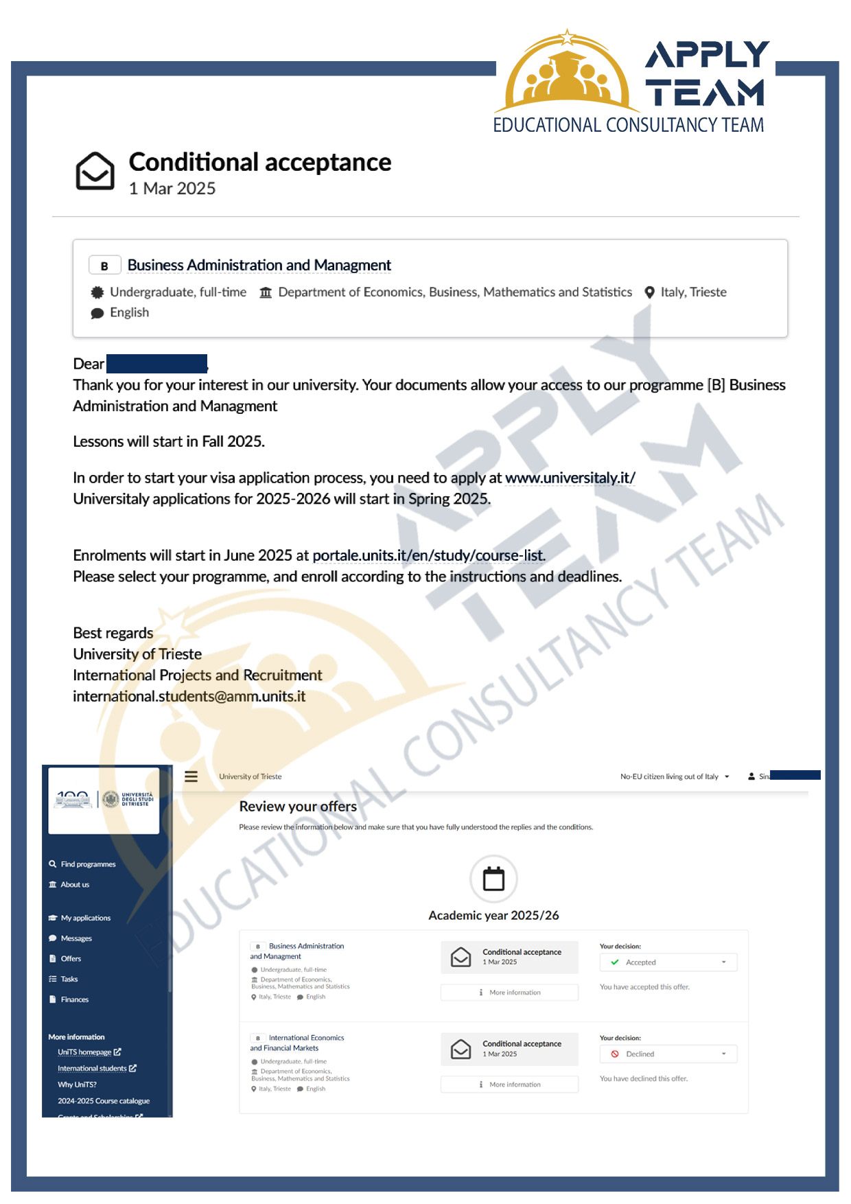 برگه پذیرش موسسه اپلای تیم-2