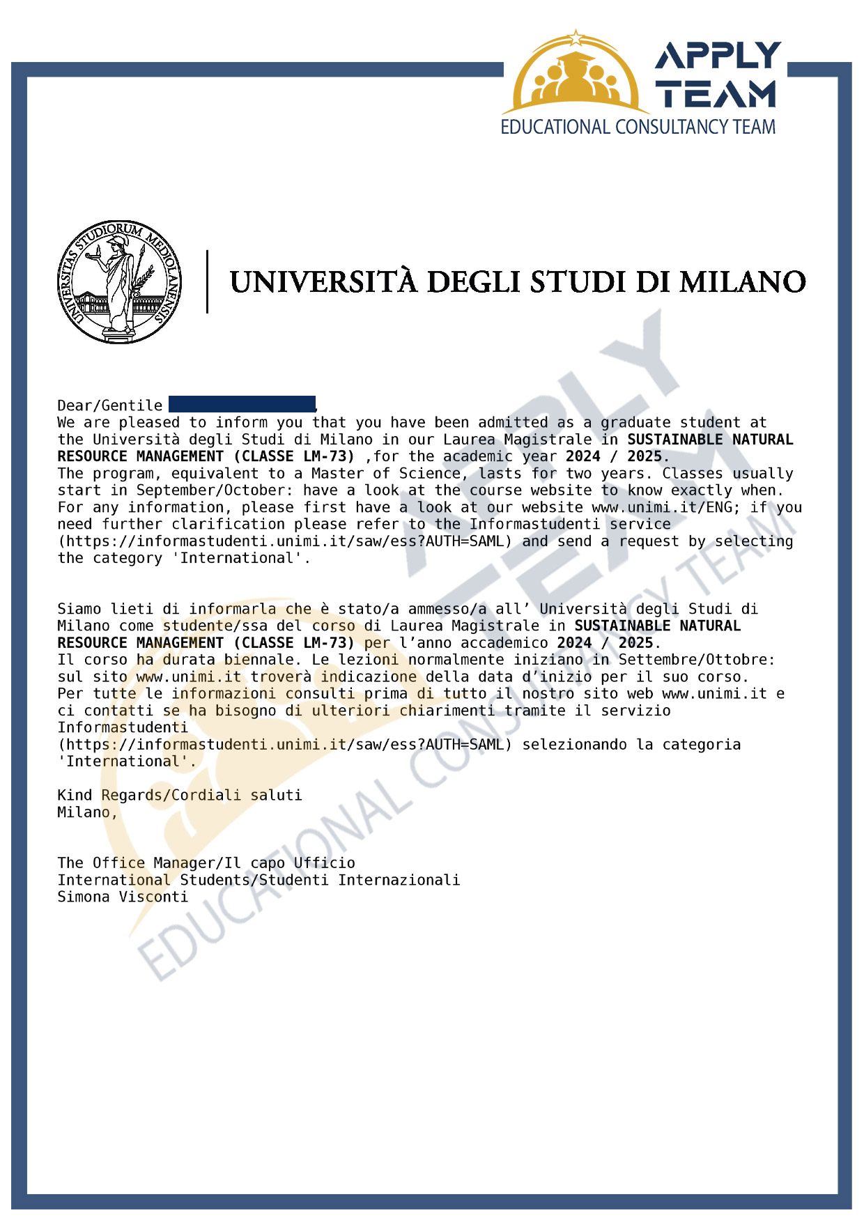 برگه پذیرش موسسه اپلای تیم-5